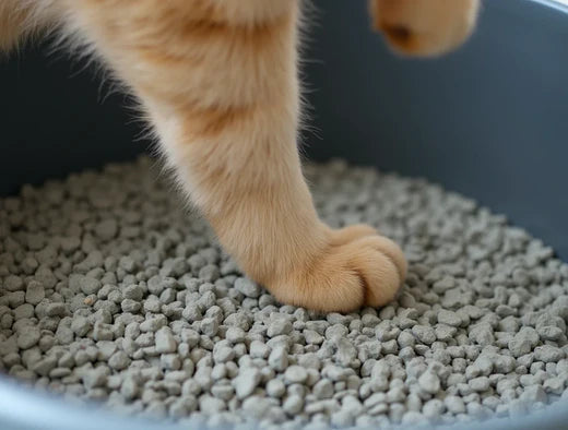 Kat staat op klontvormende vulling