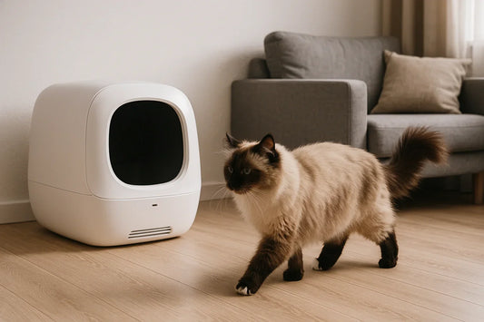 Kat weigert de automatische kattenbak