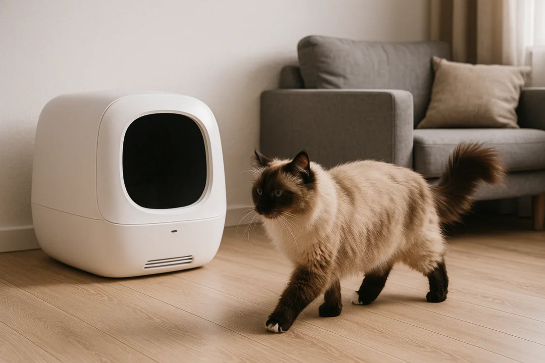 Kat weigert de automatische kattenbak