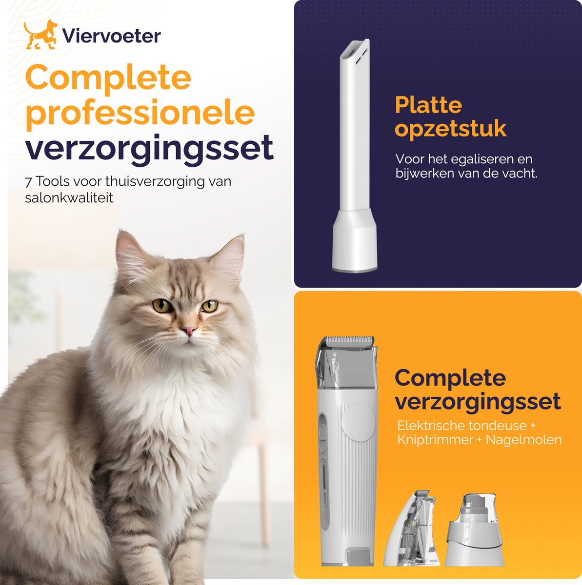 15-teilige Hundeschermaschine mit Staubsauger