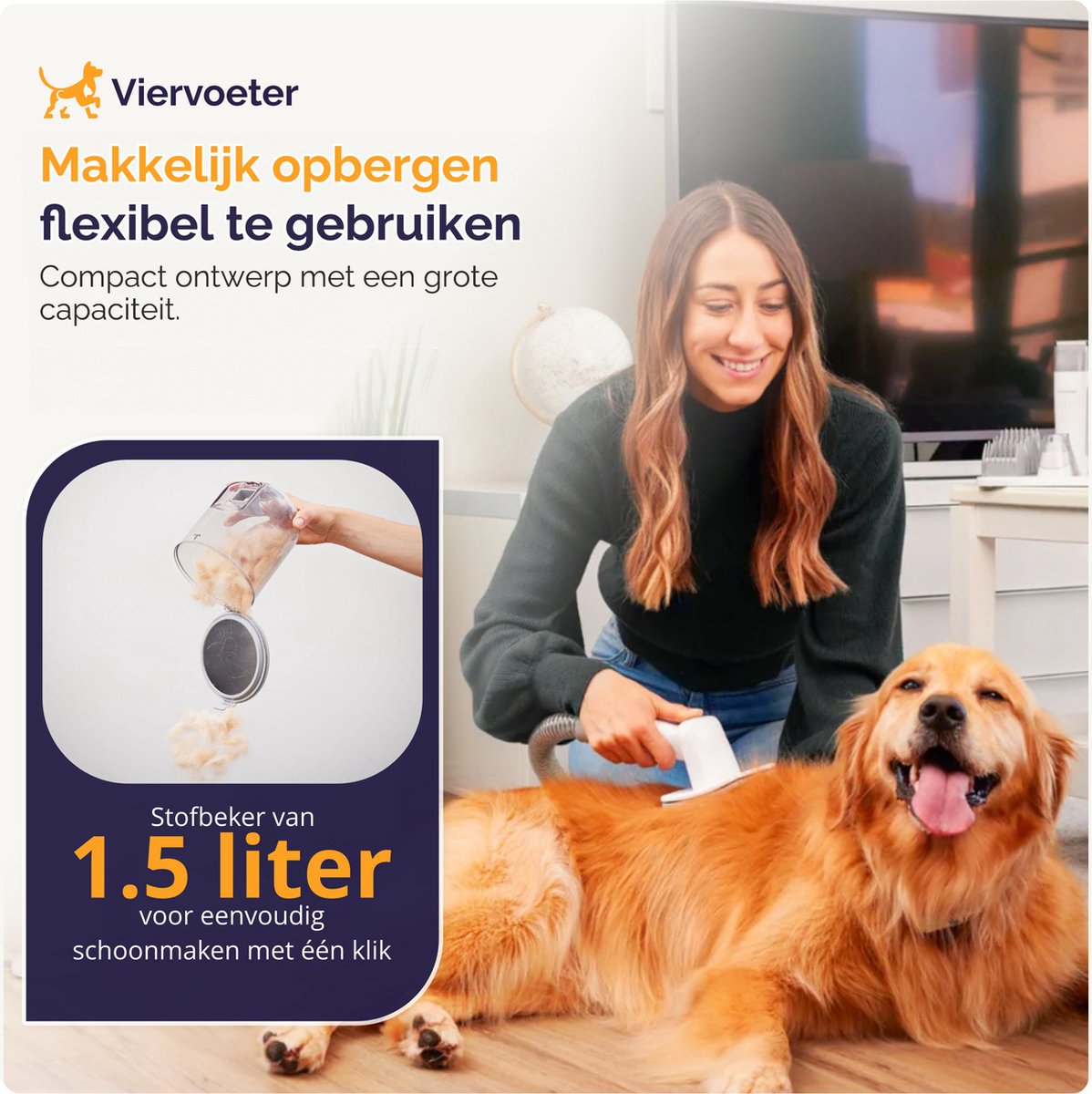 15-Delige Hondentondeuse met stofzuiger