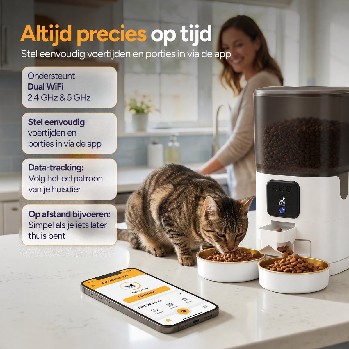 Feed Pro Dual voerautomaat met camera - Wit