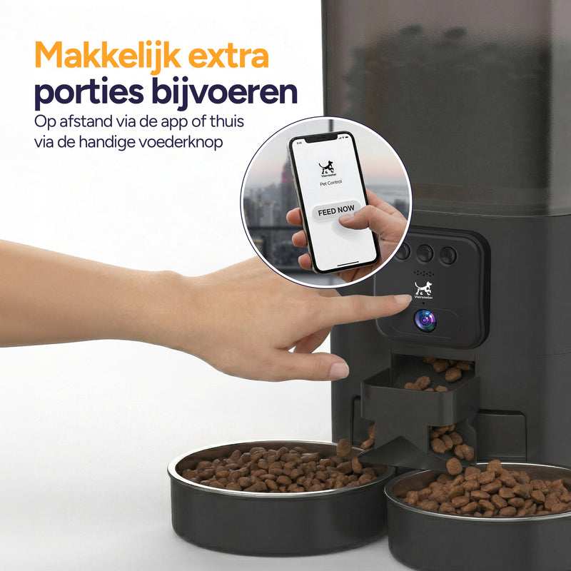 Feed Pro Dual - Voerautomaat met camera - Zwart