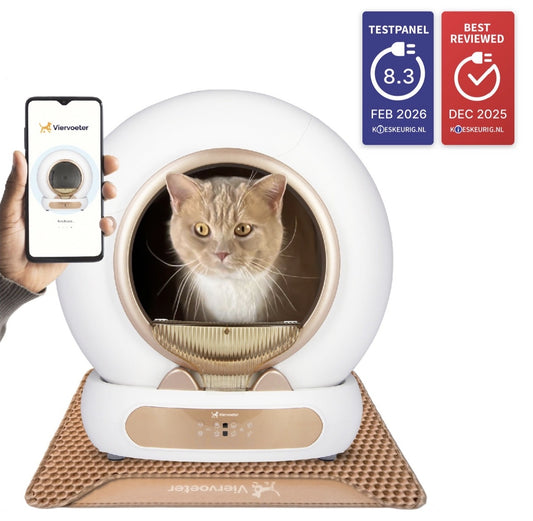 Viervoeter Fresh 3 Zelfreinigende kattenbak Roségoud – Kieskeurig Testpanel 8.3 en Best Reviewed #kleur-rosegoud
