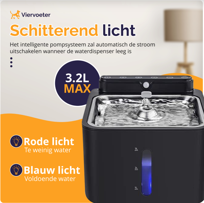 Premium-Sensor-Trinkbrunnen aus Edelstahl – 3,2 l