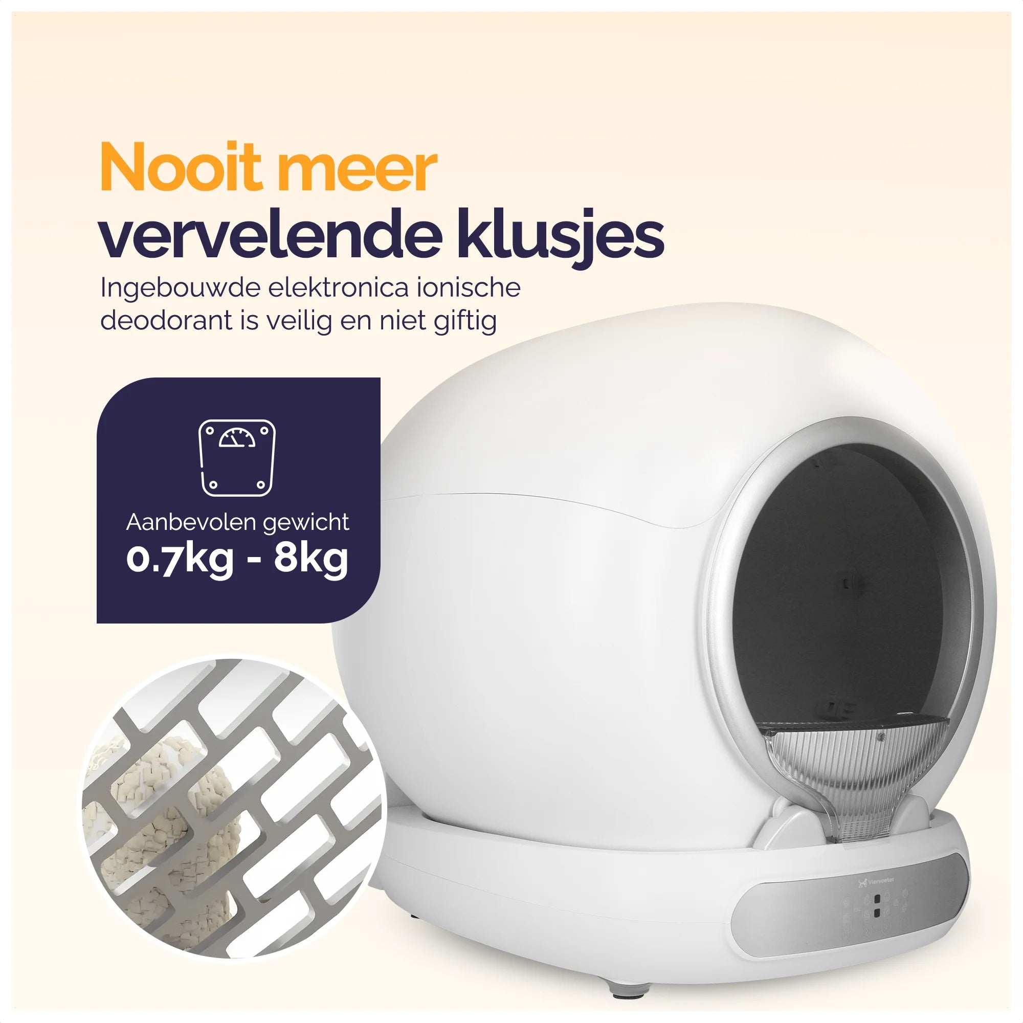 Viervoeter Fresh 3 -Zelfreinigende kattenbak Silver