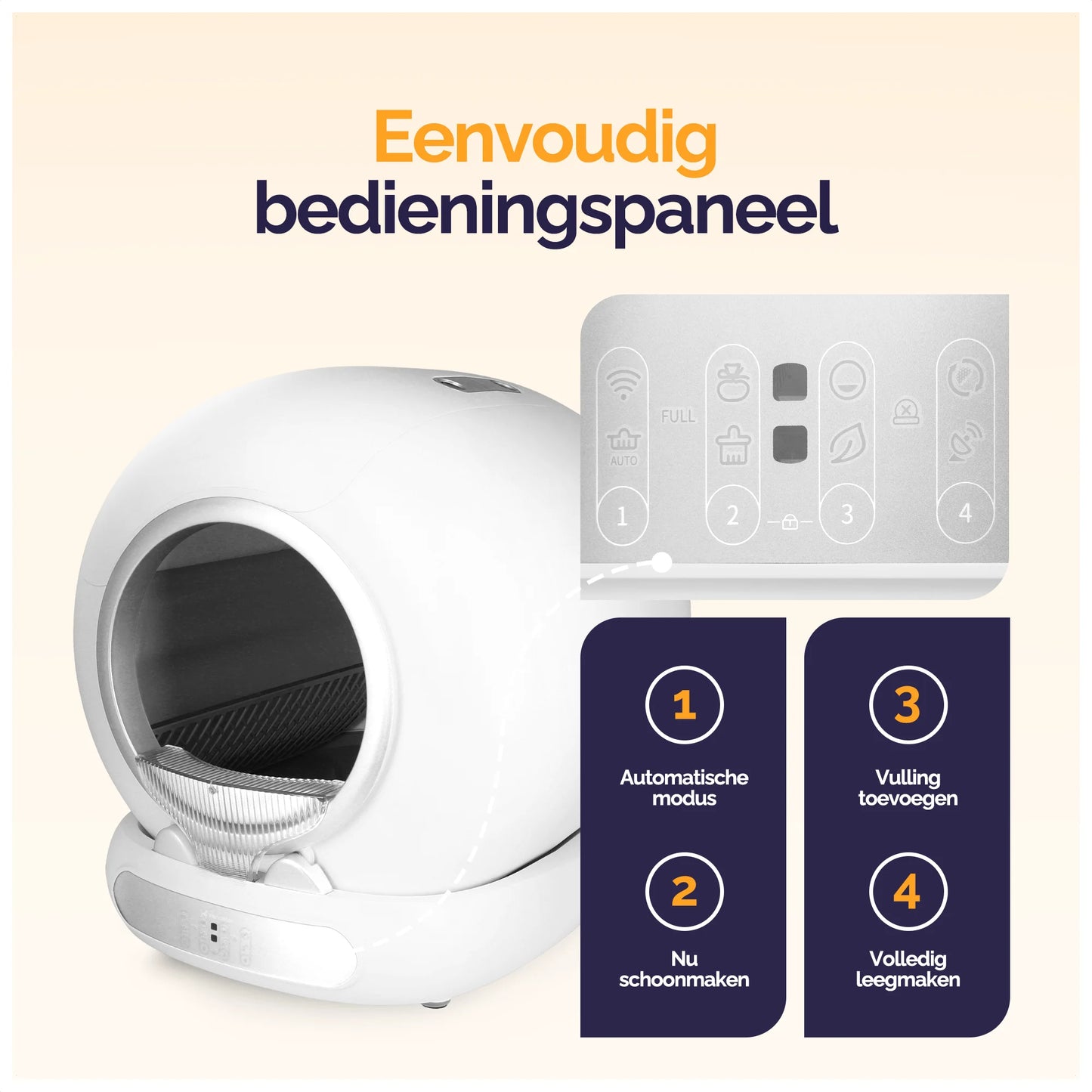 Viervoeter Fresh 3 -Zelfreinigende kattenbak Silver - PRE-ORDER 4 juli