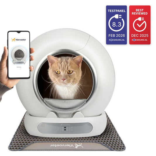 Viervoeter Fresh 3 Zelfreinigende kattenbak Zilver – Kieskeurig Testpanel 8.3 en Best Reviewed #kleur-zilver