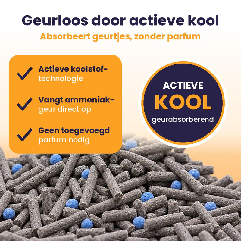 Geurloos door actieve kool – tofu kattenbakvulling absorbeert geurtjes zonder parfum